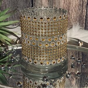 🆕 Elegant Gold 💛and Silver Beaded Candle or makeup 💄 brush Holder